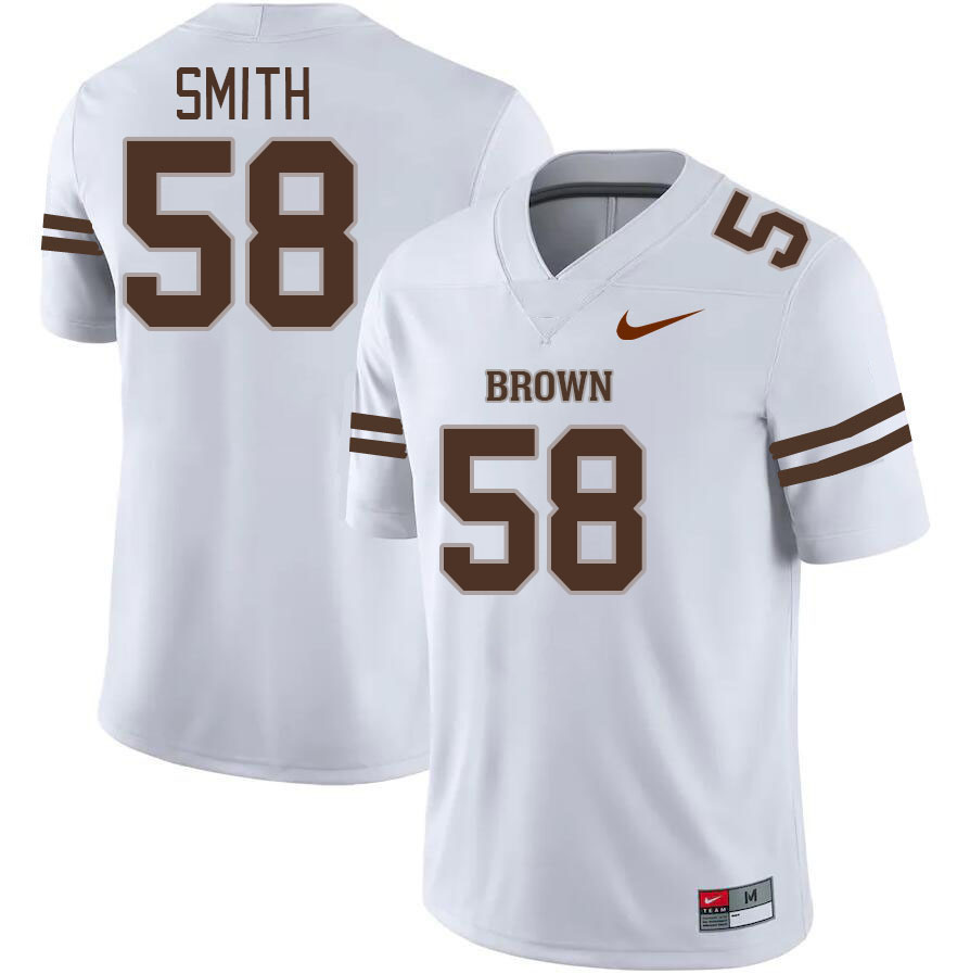Men-Youth #58 Sam Smith 2023 Brown Bears College Football Jerseys Stitched-White